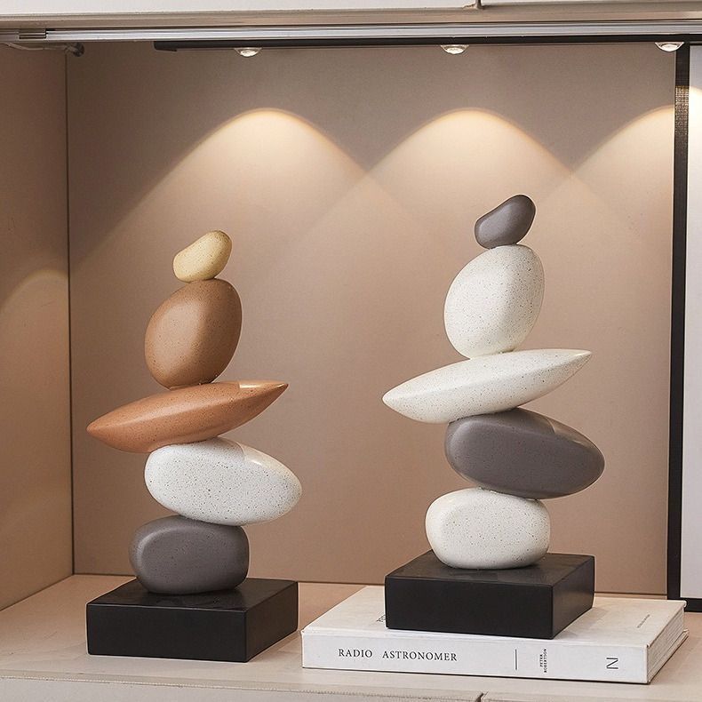 石 置物 インテリア 積み石オブジェ バランスストーン 石積み オブジェ 和モダン 置物 装飾