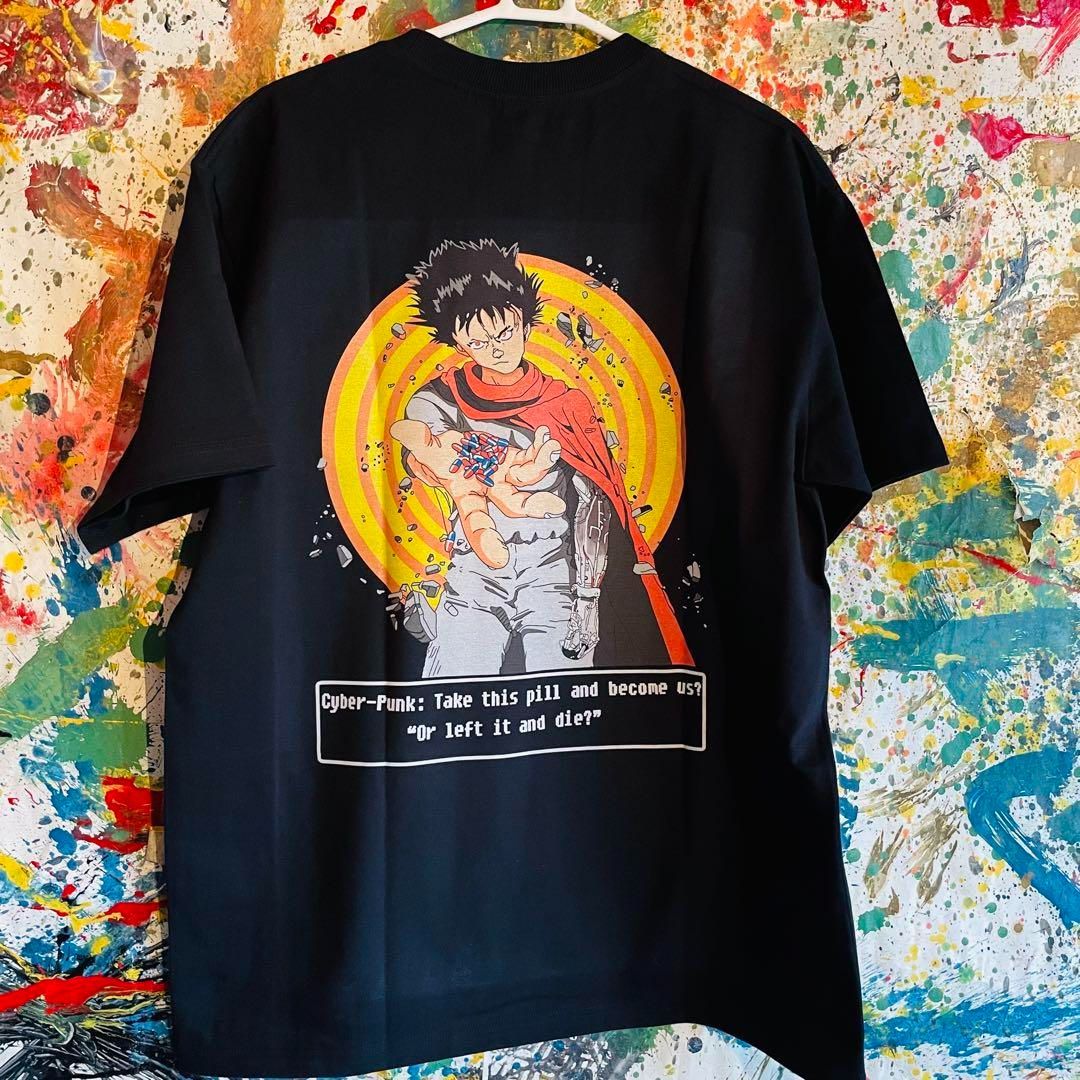 アキラ リプリント Tシャツ 半袖 メンズ 新品 個性的 黒 XL AKIRA ネオ