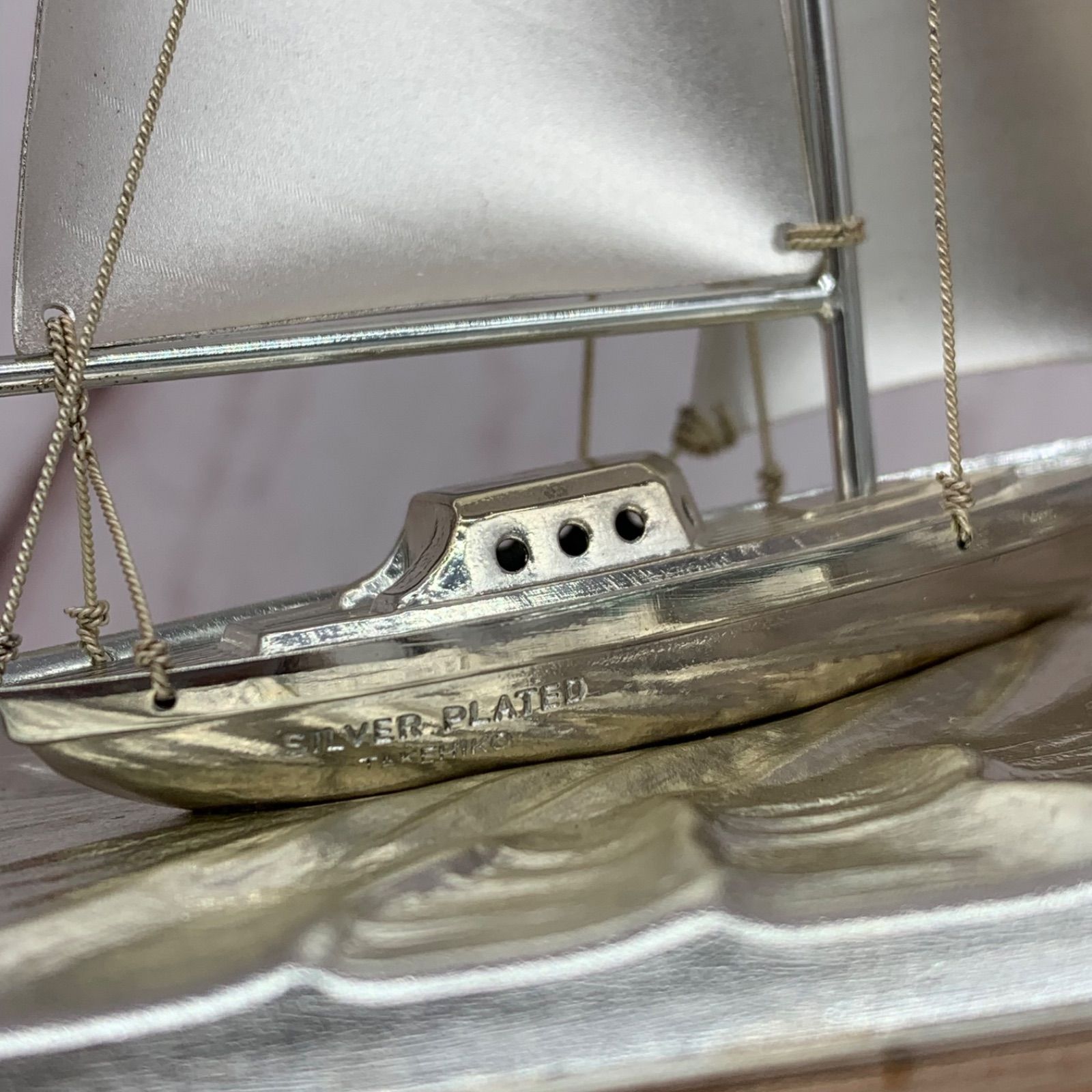 Yacht 銀製ヨット 武比古作TAKEHIKO 記念品 シルバープレート バック
