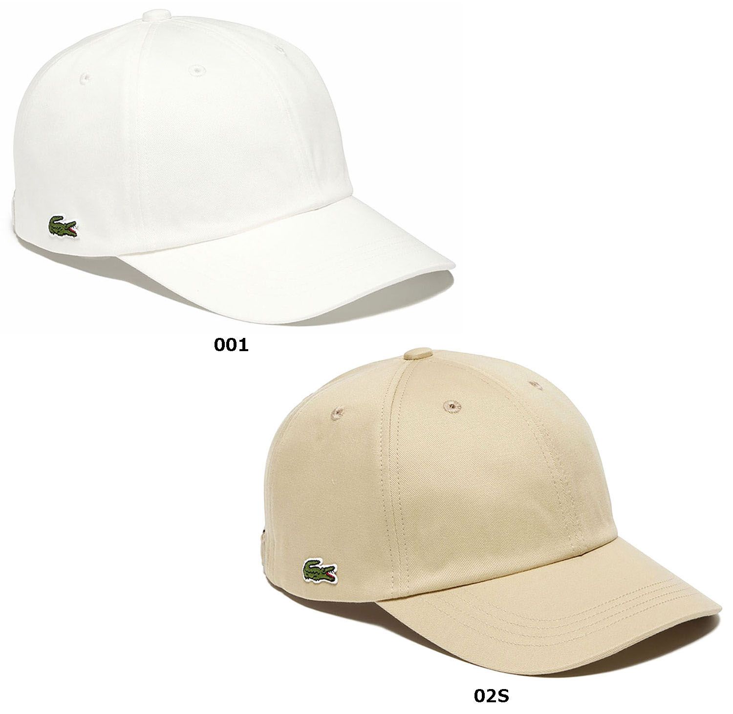 ラコステ LACOSTE フロントブランク6パネルキャップ メンズ キャップ 帽子 紫外線対策 日差し対策 日除け アジャスタストラップ フロント生地 つば キャンプ 屋外 CAP RK010J99 001 ホワイト
