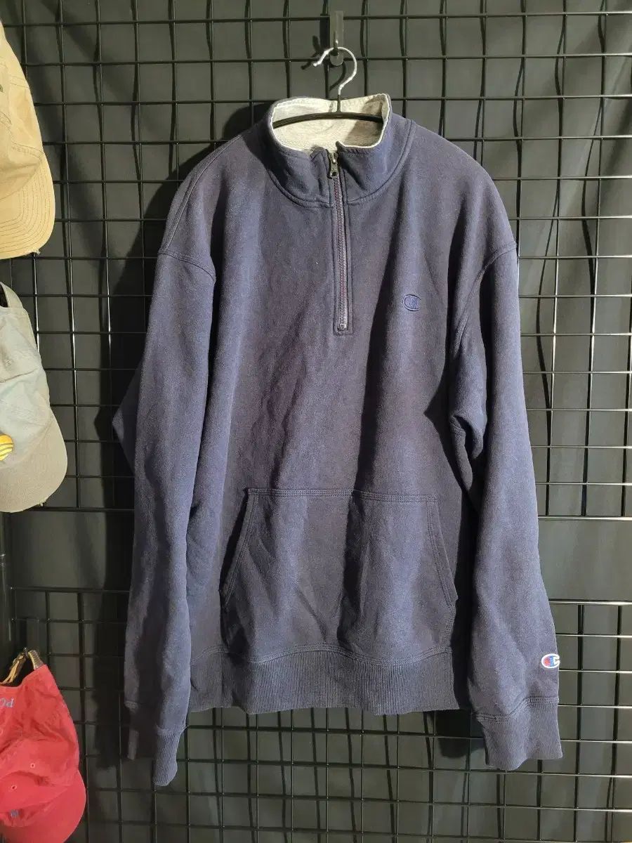 Champion(チャンピオン) 裏起毛 ハーフジップ パーカー ネイビー