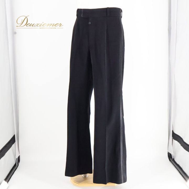 【美品 社交ダンス衣装】ブラック gentil スラックス パンツ ズボン 黒 社交ダンス 衣装 ズボン スラックス パンツ 黒 メンズ 男性用