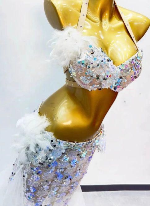 セール ベリーダンス衣装 上下セット ブラ スカート オーダーメイド ベリーダンス衣装 上下セット 羽根 ブラ スカート オーダーメイド