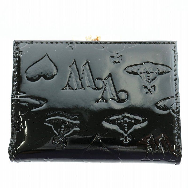 VivienneWestwood黒の財布 SAFFIANO 口金二つ折り財布(ブラック)（レディース