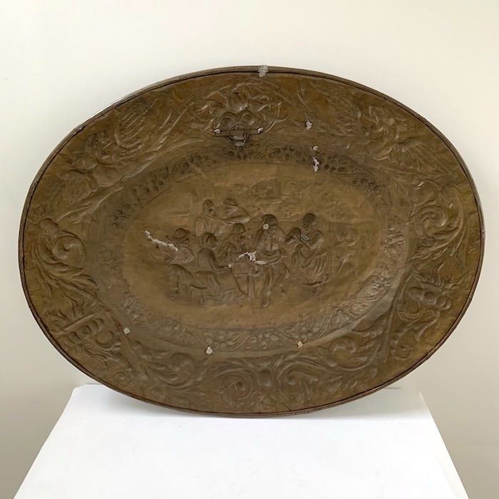 真鍮盤エンボス絵 飾り皿 壁飾り フランス製 - メルカリ 