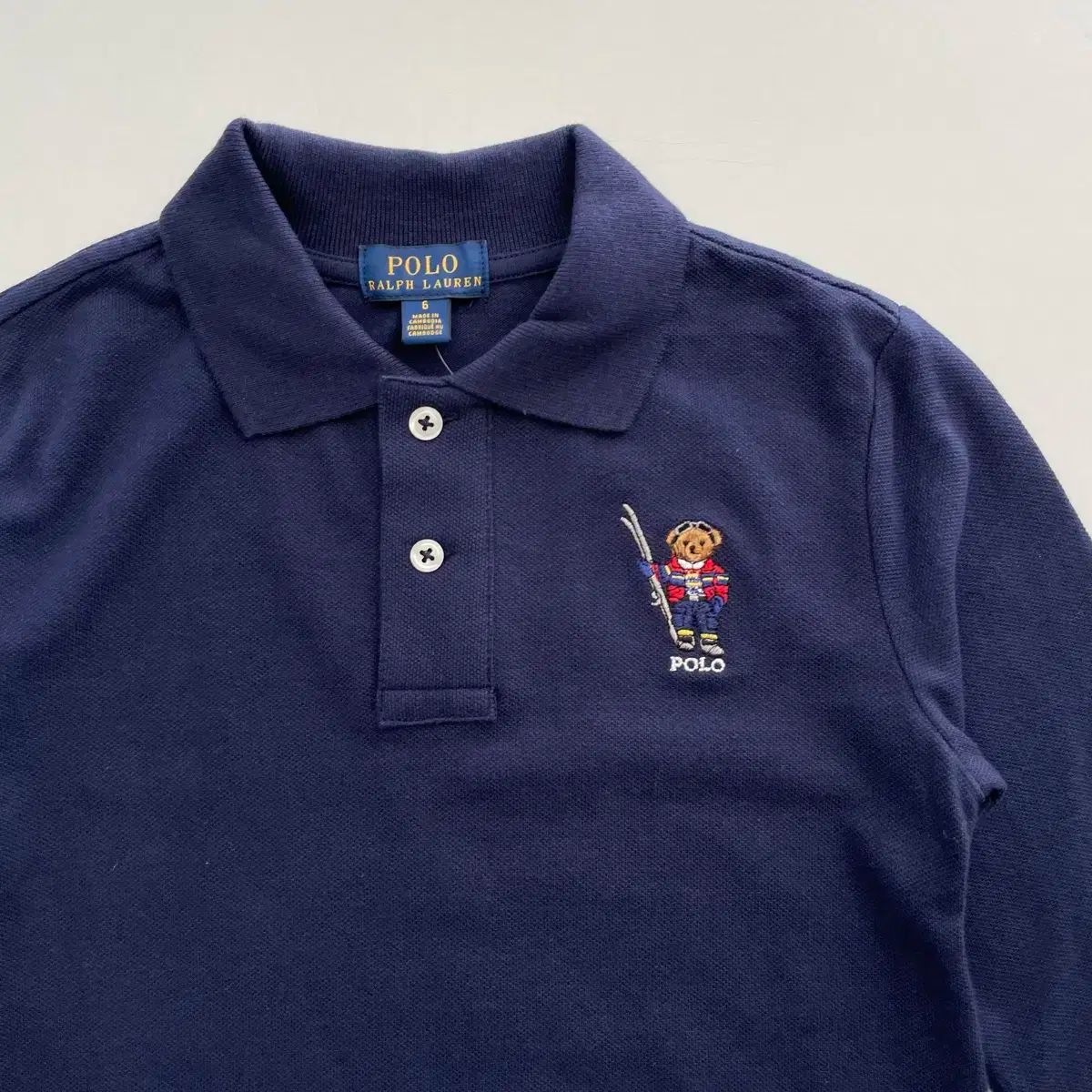 安い，大人気 新品 POLO ポロ ベア キッズ カラーTシャツ ネイビー 6 Tシャツ
