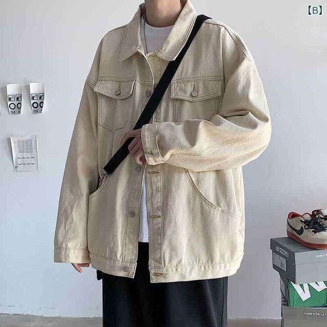 春 コーデ メンズ 用 服 シンプル ファッション オシャレ 大人 かっこいい 大きいサイズ ストリート 紳士服 レトロ ワークウェア デニム ジャケット 韓国スタイル アウターウェア トップス 服