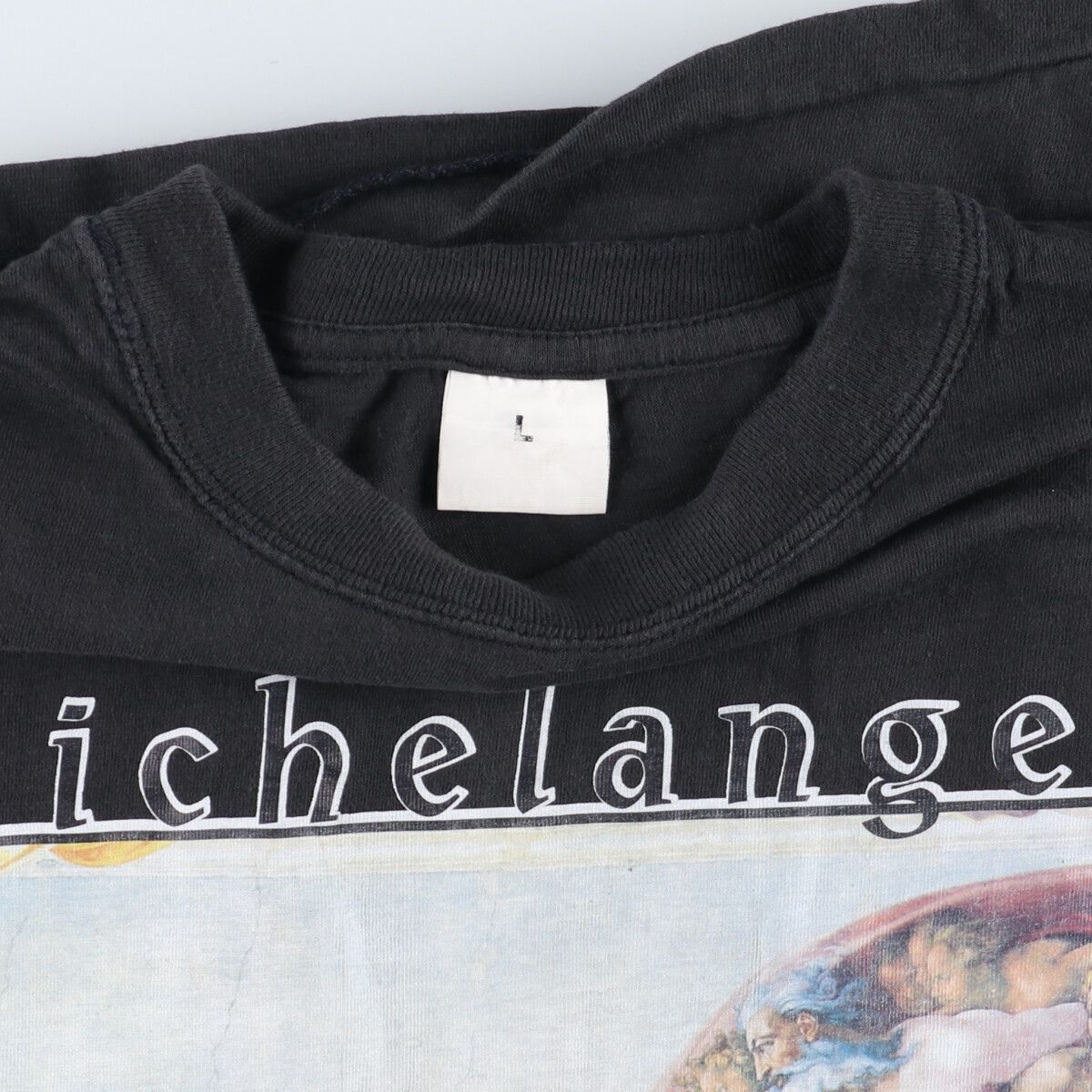古着 90年代 MICHELANGELO ミケランジェロ アダムの創造 アートTシャツ 
