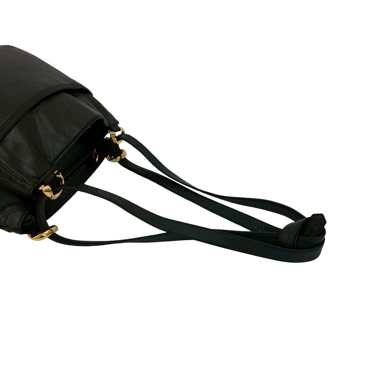 ヴィンテージ正規品LOEWEロエベ 黒ナッパレザー×アナグラム ショルダーバッグ LOEWE ロエベ ショルダーバッグ ブラック アナグラム ナッパ