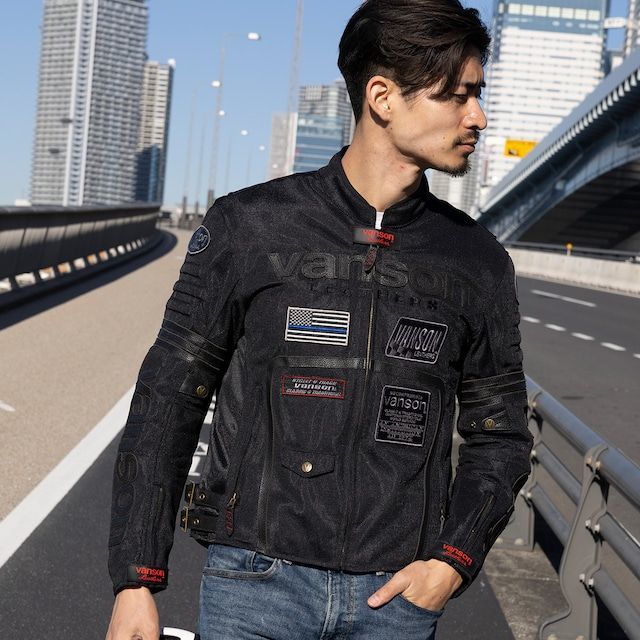 Vanson　メッシュライダースジャケット　プロテクター・着脱防風インナー Vansonメッシュライダースジャケットプロテクター・着脱防風インナー