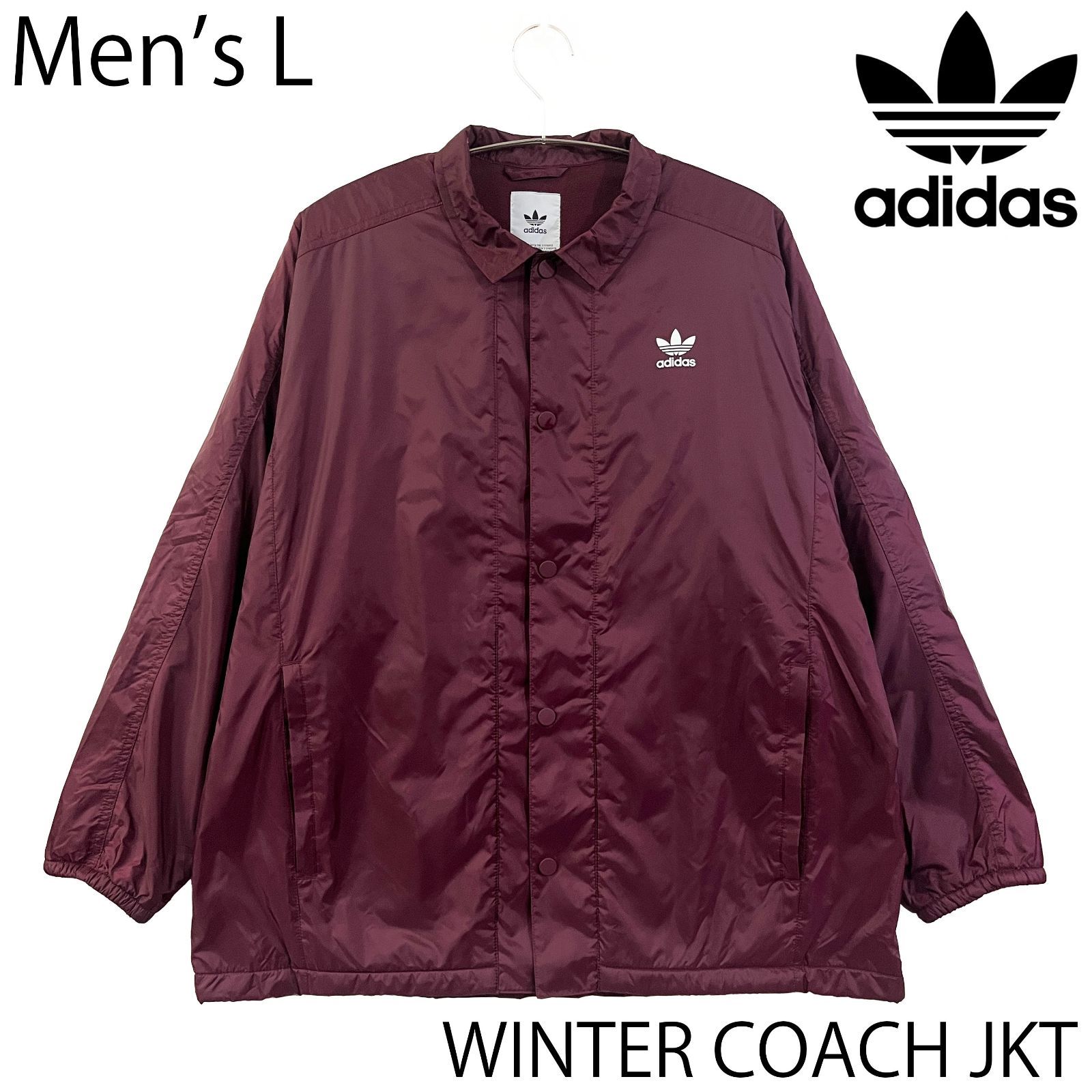 【USED／メンズL】ADIDAS ORIGINALS ウィンター コーチジャケット ワイン