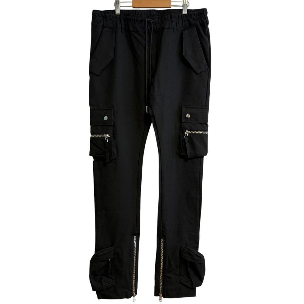 美品 MLVINCE メルヴィンス TYPE-4 SLIM STRETCH CARGO PANTS ストレッチ イージーウエスト カーゴパンツ 32 ブラック メンズ 古着 中古 USED