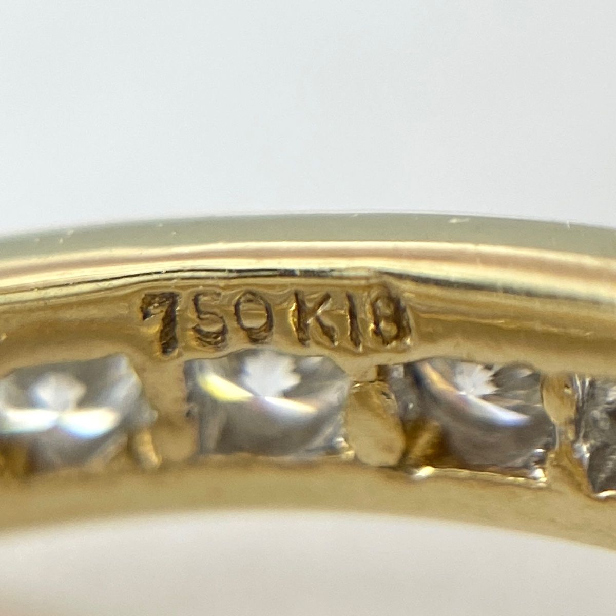 メレダイヤ デザインリング YG イエローゴールド 3連 リング 13.5号  