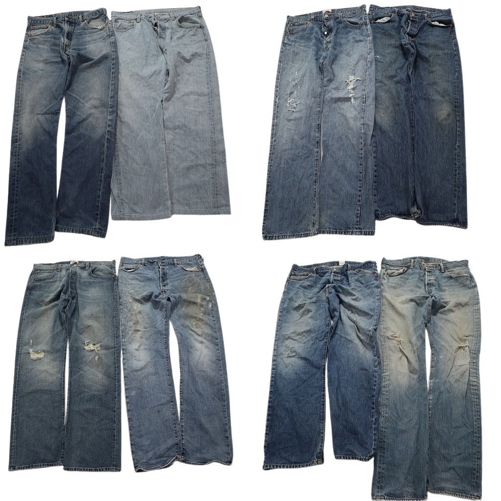 B品 古着卸 リーバイス 501 デニム パンツ 8枚セット メンズ 33 |36 |38 |40 アメカジ フェード 古着 NA3626