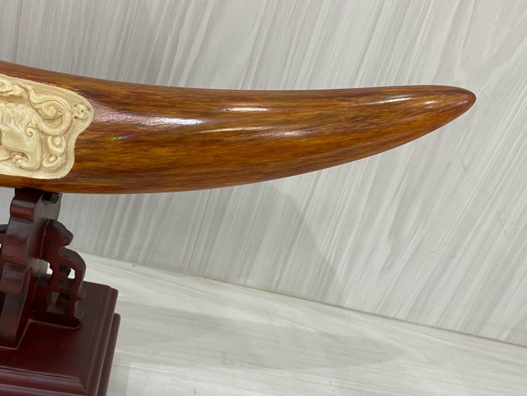 商品名:天然マンモス牙美しい手作り彫刻 万事うまく行く 置物