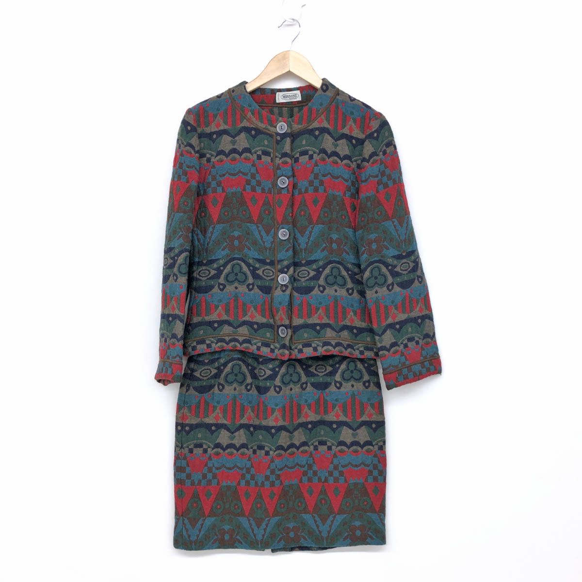 良好 MISSONI ミッソーニ ジャケット＆スカート サイズI42 マルチ