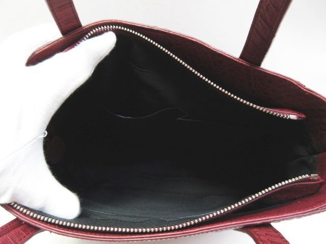 極美品 ロダニア カイマン クロコダイル 本革 コンビ 型押し