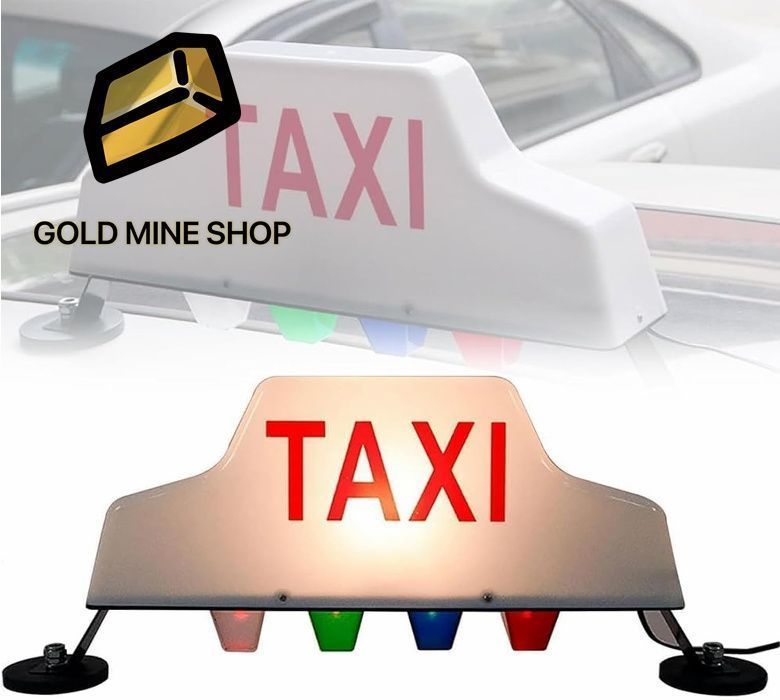 LED タクシーサイン タクシールーフサイン 4つの補助ライト付き 12V 磁気吸盤式 タクシーライト Taxi 空車信号ライト 車用 タクシーサイン