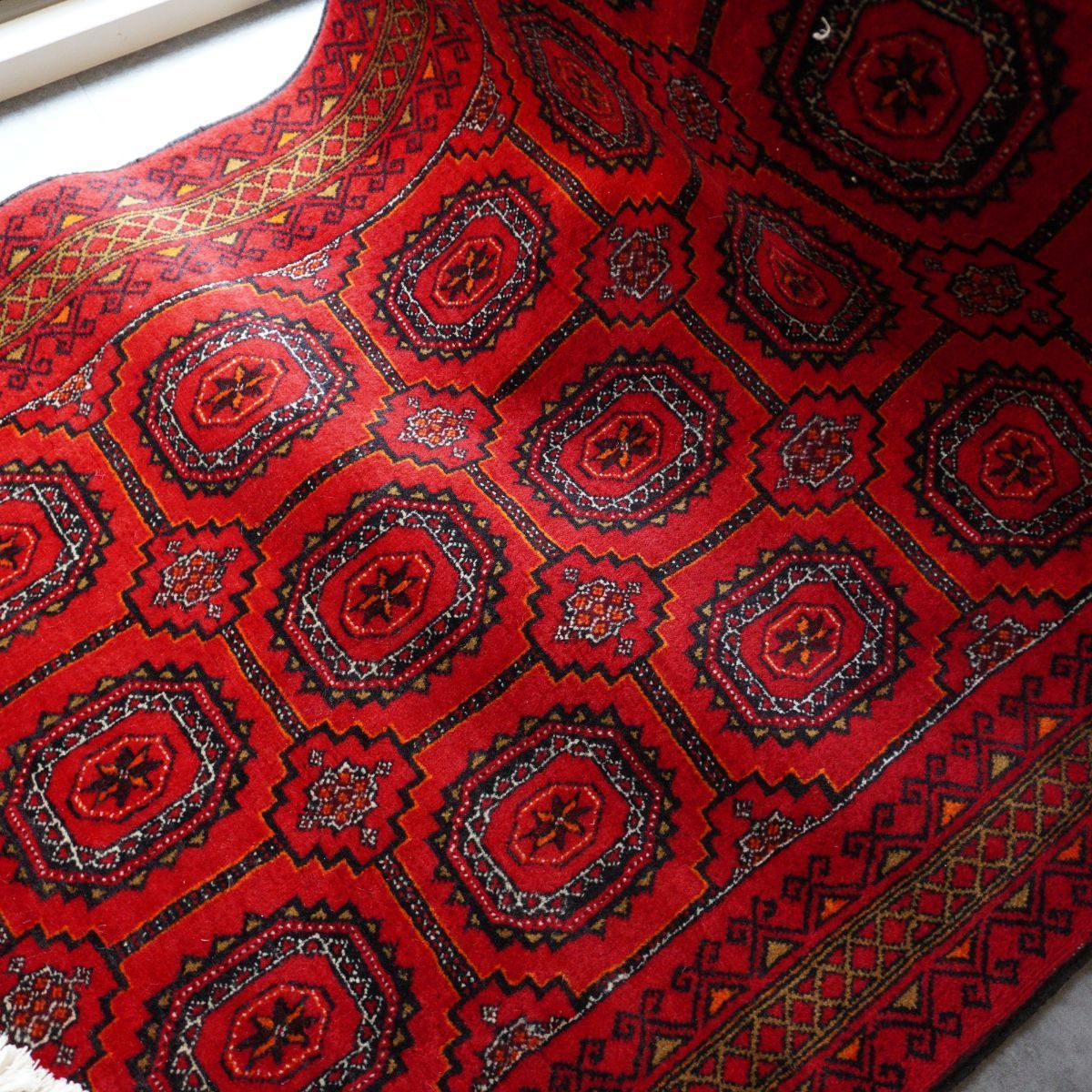 トルクメン ヴィンテージ ラグ トライバル アンティーク 絨毯