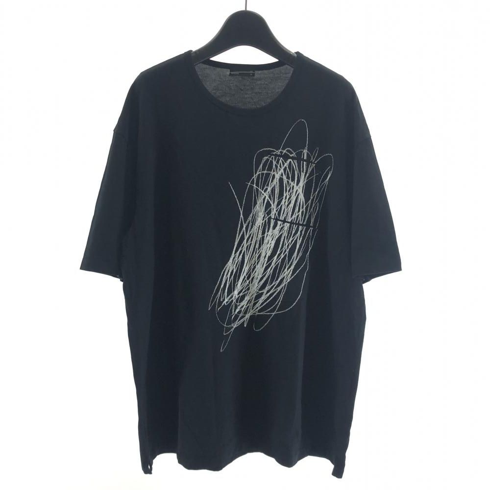 【中古】LADMUSICIAN PERMANENT ROCKER 2 POCKET BIG TEE サイズ44 ブラック ラッドミュージシャン[17]