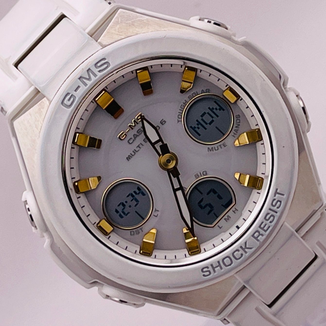 T666 正常稼動 CASIO カシオ 電波ソーラー Baby-G ベビージー G-MS ジーミズ MSG-W100-7A2JF メタルケース 人気 時計 レディース ユニセックス