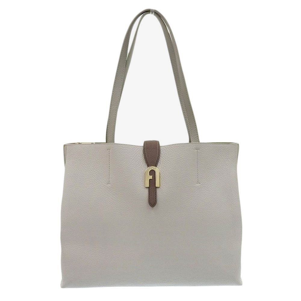 超美品 フルラ Furla 2023年商品 SOFIA L TOTE ソフィア レザー ショルダー ショッピング トートバッグ L グレージュ レディース 定価66000円
