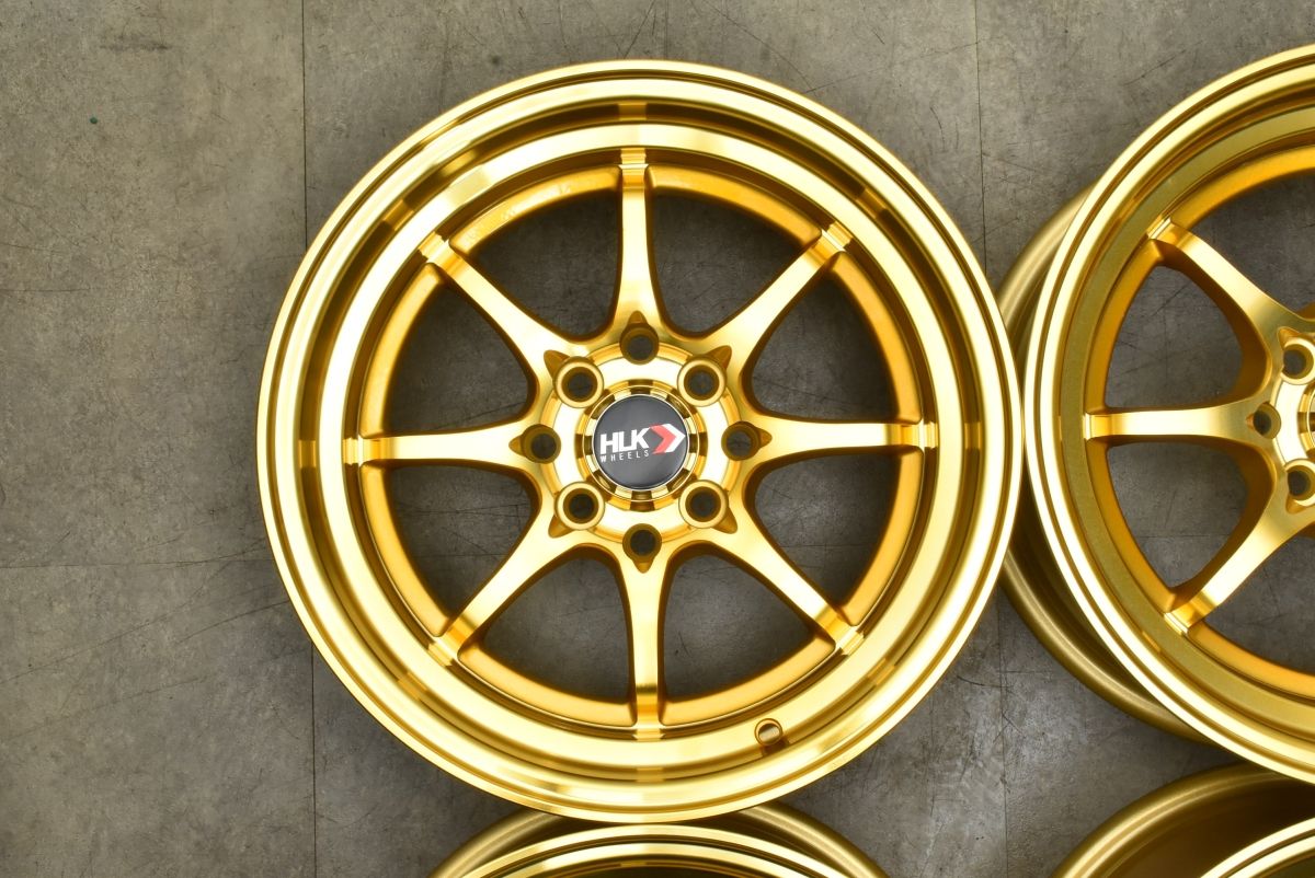 未使用 美品】HLK03 15in 8J +25 PCD100/114.3 4本セット アクア 