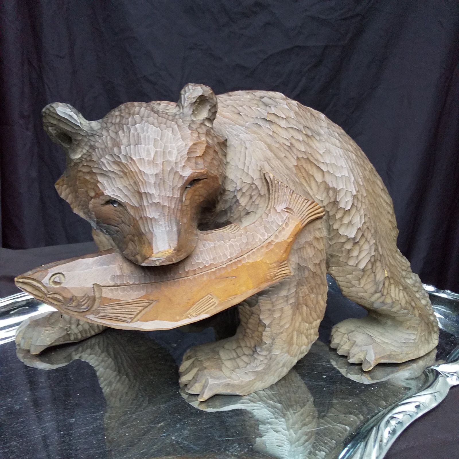 USED]木彫りの熊 置物 動物 くま クマ ヒグマ 熊 bear インテリア