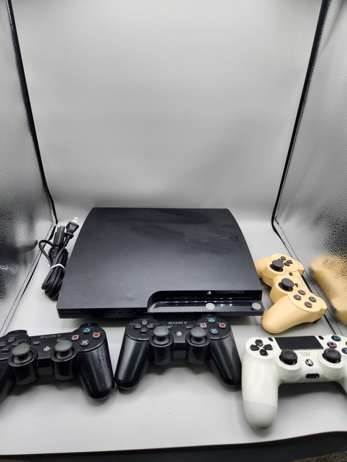 通電未確認・現状品】PS3 CECH-2000A 本体＋コントローラー4個セット