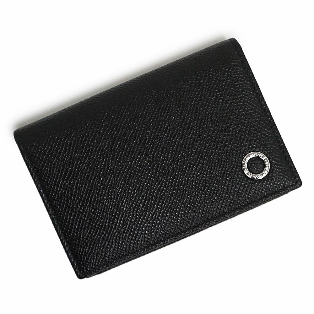 ブルガリ ブルガリ マン カードケース 名刺入れ 定期入れ パスケース グレインカーフレザー ブラック 黒 シルバー金具 280297 箱付 BVLGARI（新品・未使用品）