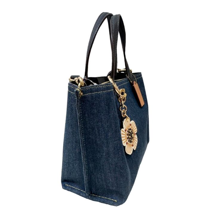 中古美品】 COACH WILLOW コーチ ウィロートート フラワーチャーム付き 