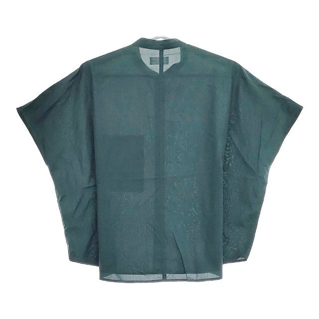 HUIS ゆるふわコットンバンドカラー半袖ワイドブラウス 定価19580円 ブラウス シャツ グリーン ハウス 5-0702S 255328 HUIS ゆるふわコットンバンドカラー半袖ワイドブラウス 定価