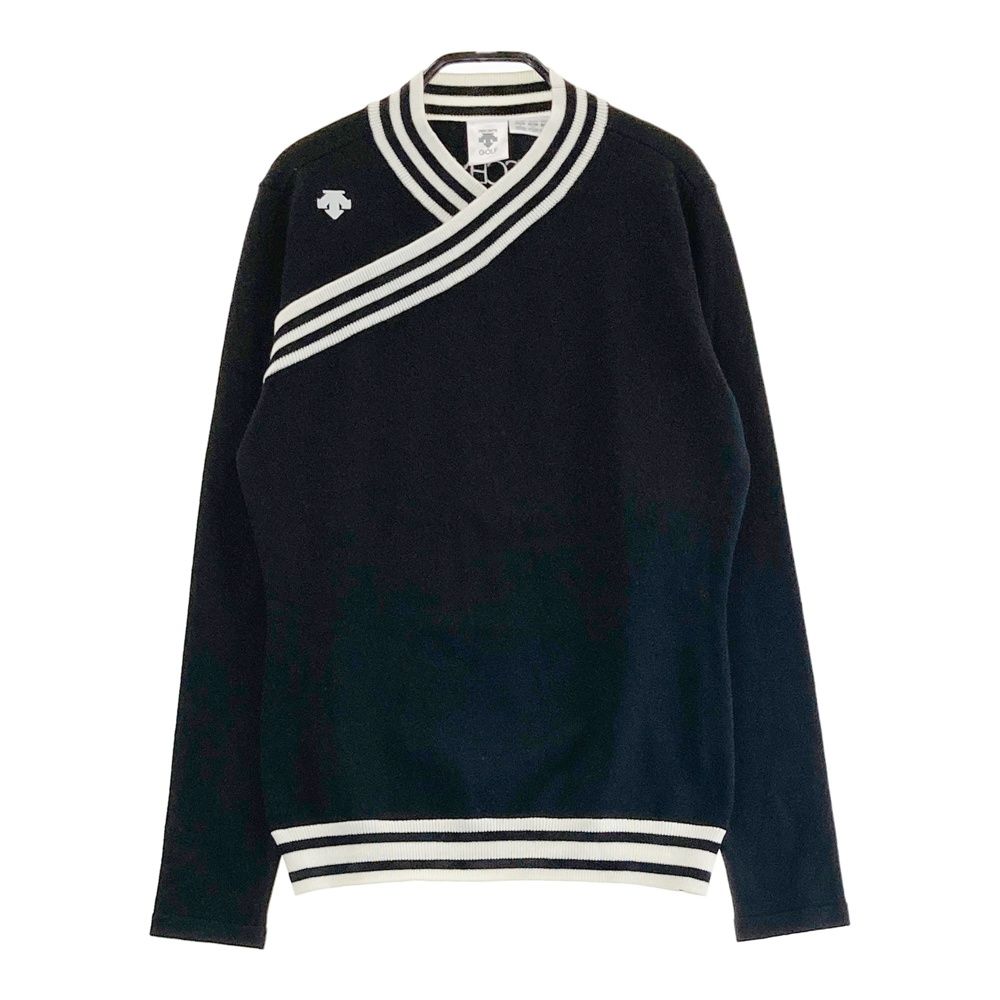 サイズ M DESCENTE GOLF デサントゴルフ DGWUJL07 変形ネック ニットセーター ブラック系 240101530194 ゴルフウェア レディース ストスト