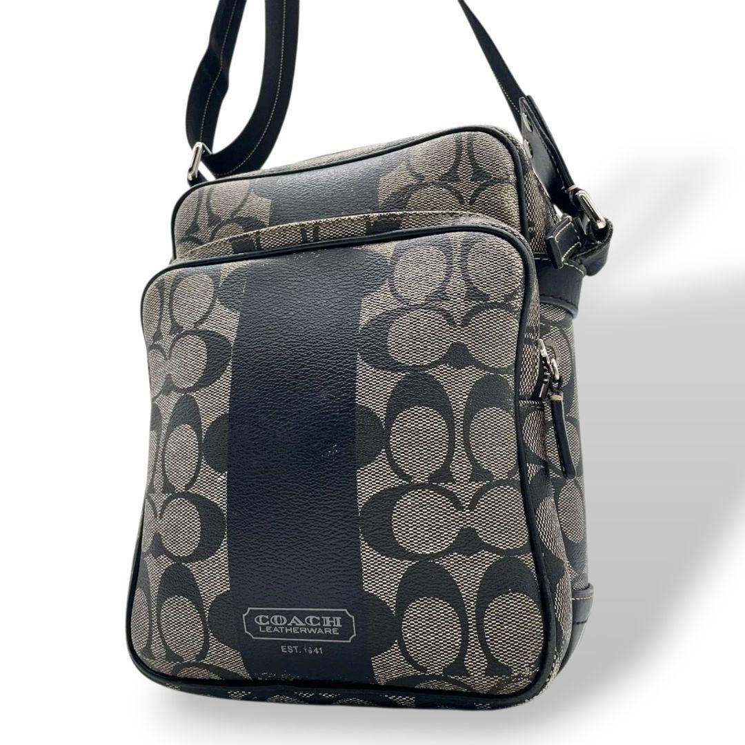COACH コーチレザー ショルダーバッグ　グレー COACH コーチレザー ショルダーバッグ グレー