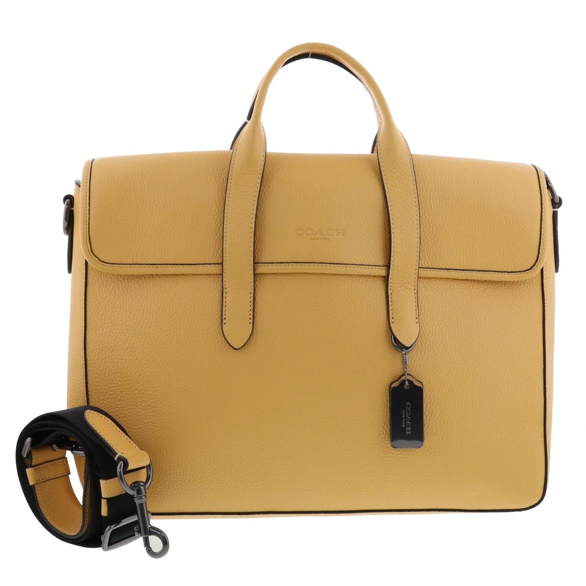 COACH コーチ ｻﾘﾊﾞﾝ ﾎﾟｰﾄﾌｫﾘｵ ﾌﾞﾘｰﾌ 2WAYﾊﾞｯｸﾞ バッグ ハンドバッグ Yellow