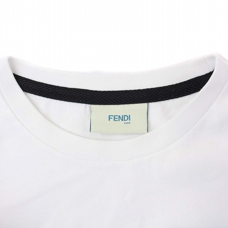 フェンディ FENDI ズッカ柄モンスター Tシャツ カットソー 半袖 12A 白  