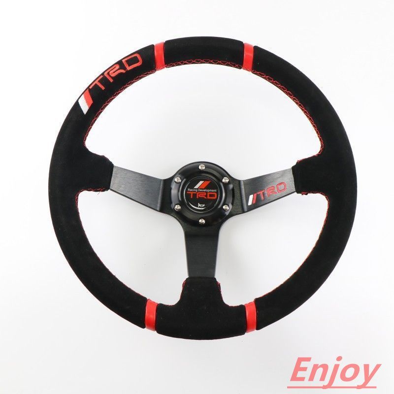 新品TRD ステアリング ハンドル本体 スエード 深い凹み 14インチ 350MM レース race カスタム 車 競技 ブラック