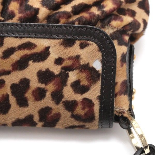 フェンディ FENDI ハラコ ワンショルダーバッグ レオパード レザー