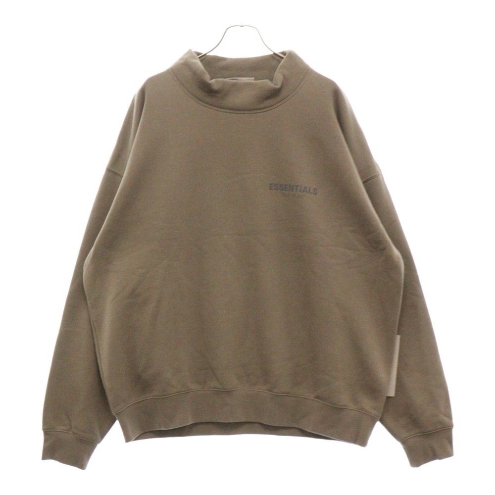 FOG Essentials (エフオージー エッセンシャルズ) MOCK NECK SWEAT SHIRT リフレクターロゴプリント モックネック長袖スウェットトレーナー ベージュ