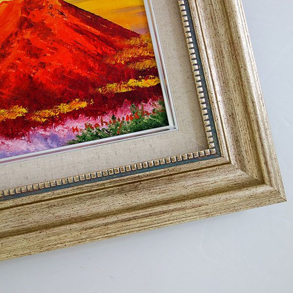 外遊２回★ 小林幸三『赤富士（F10号）』油彩画・油絵　風景画　富士山　紅富士