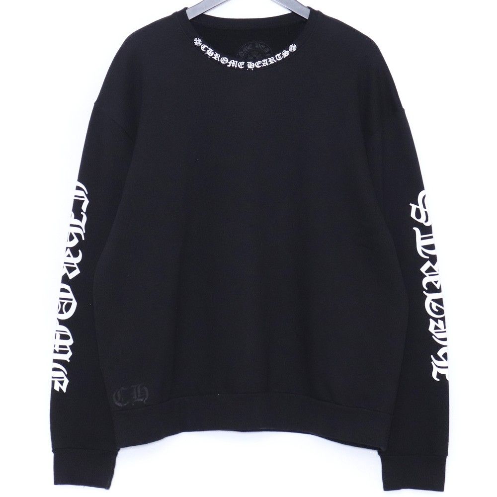 CHROME HEARTS スウェット トレーナー ネックロゴ Mサイズ ブラック 