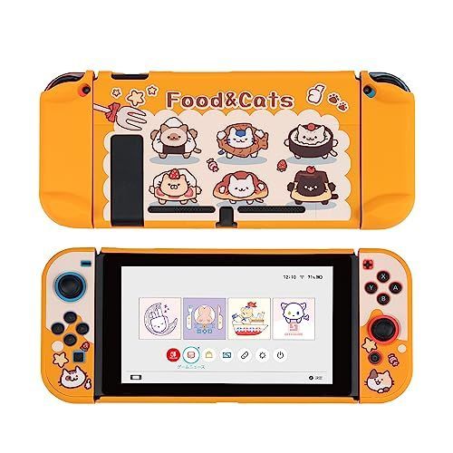 GeekShare Switchカバー nintendo switch対応 スイッチカバー Switchカバー 保護カバー 分体式カバー 全面保護 薄型 傷防止 汚れ防止 対応耐衝撃 取り外し簡単 猫の料理