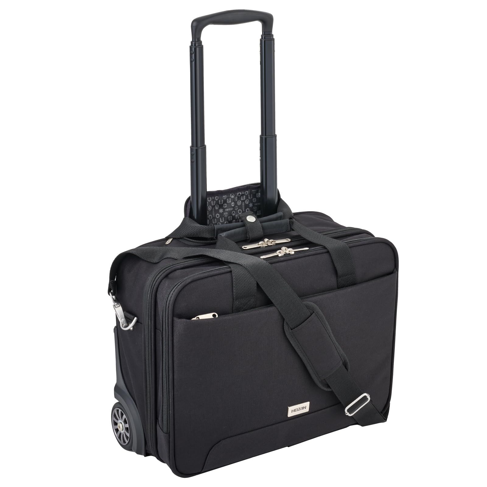 ホーザン HOZAN 3WAYキャスターバッグ 機内持ち込み可 男女兼用 2室構造 静音キャスター B4ファイル 17インチPC収納 ショルダーベルト レインカバー付 キャスター交換可 21L 通勤 通学 旅行 出張 B-701