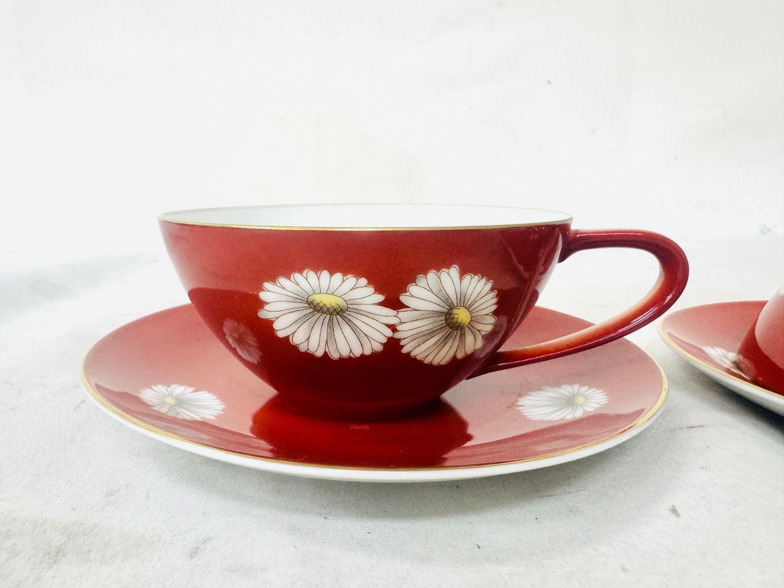Noritake - オールドノリタケ 朱菊 カップ&amp;ソーサ 2客セット Noritake - オールドノリタケ 朱菊 カップ&ソーサ 2客セットの