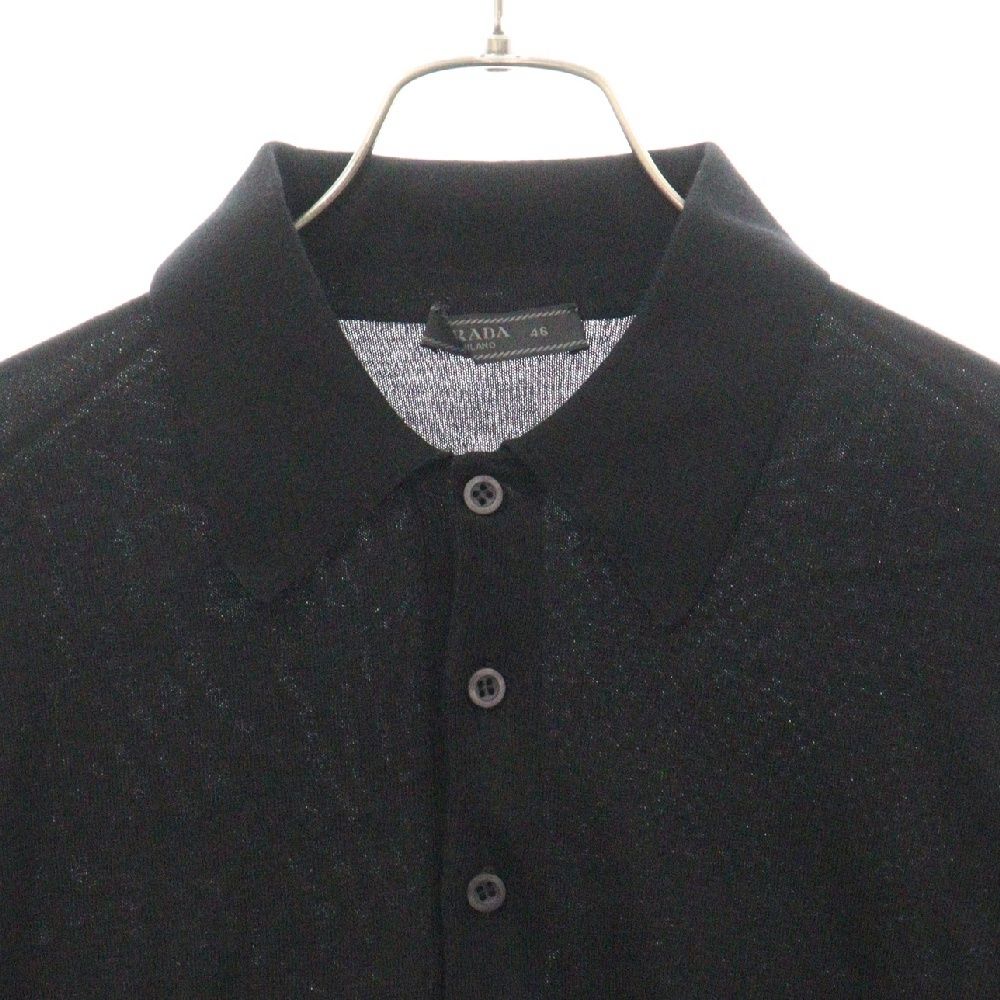PRADA (プラダ) コットンニット 長袖ポロシャツ カットソー