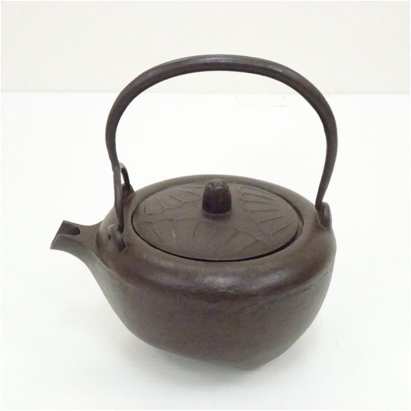 釜師 佐藤浄清造 丸形銚子 朱竹絵替蓋添 共箱 ちょうし 酒器 おしゃれ 和食器 お酒 料理 ディスプレイ インテリア 懐石 茶道 茶道具 骨董