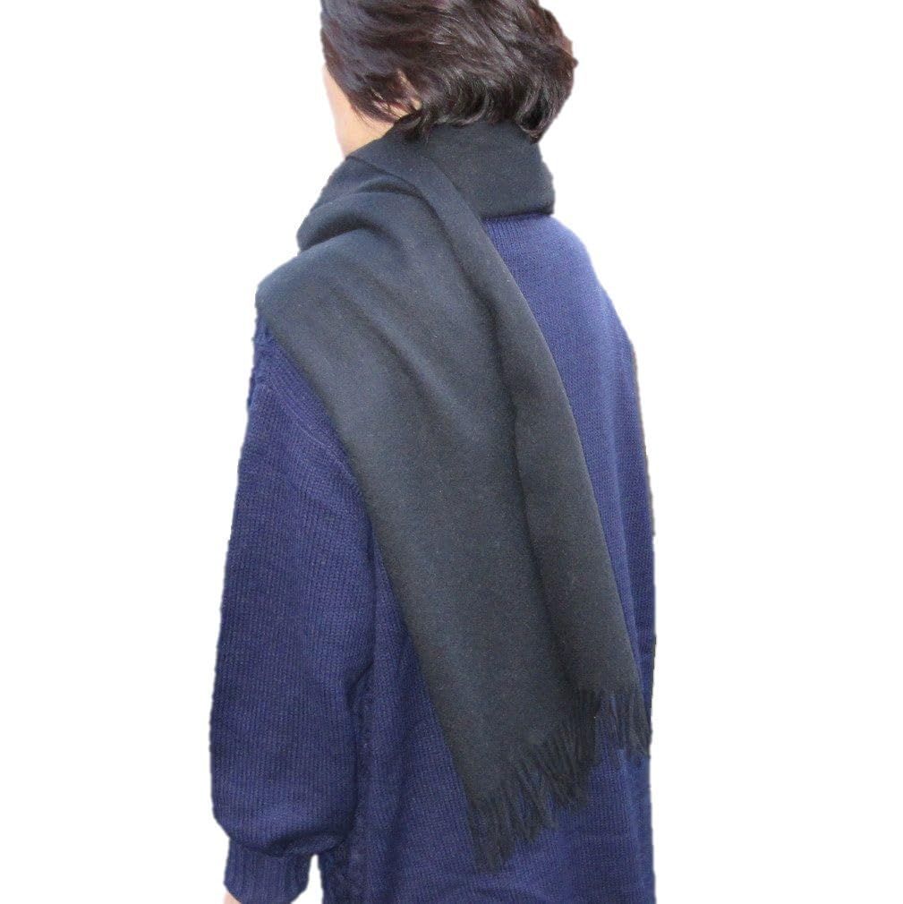 Color ブラック .a all over the world ストール ウール ストール 無地 黒 厚手 カシミヤタッチ メンズ レディース共用 秋冬 50×220 ロング マフラー ブラック