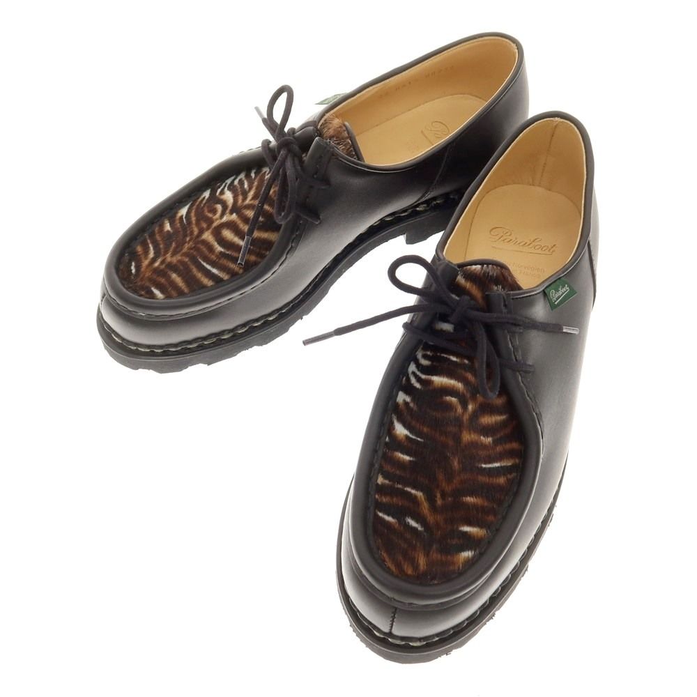 パラブーツ Paraboot MICHAEL ハラコレザー チロリアンシューズ ブラック サイズ41 1|2 メンズ