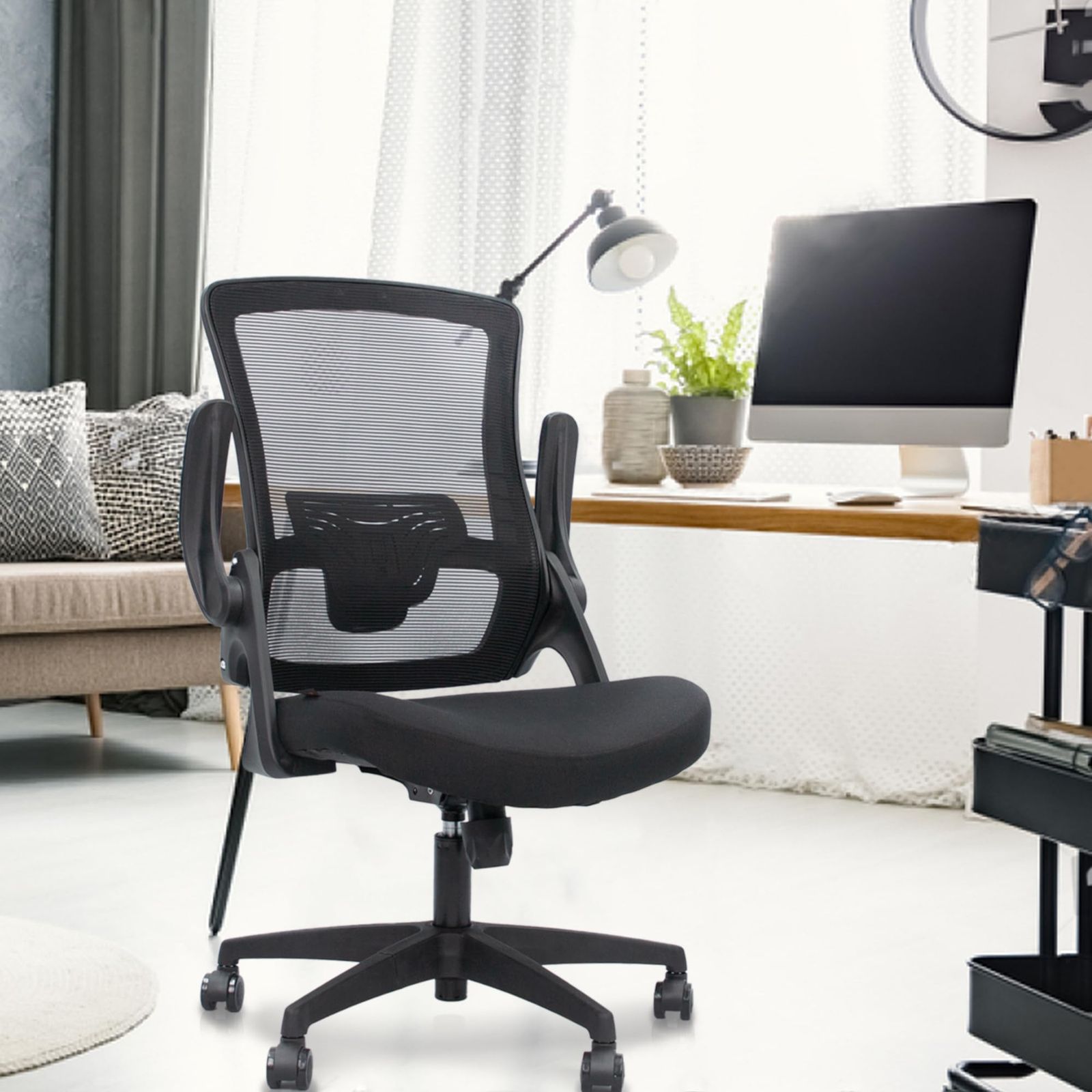 【人気商品】NEOCHAIR オフィスチェア デスクチェア 【長時間でも疲れにくい！】 メッシュ 【腰痛予防のランバーサポート×跳ね上げ式アームレスト×安心のメーカー】DBSブラック