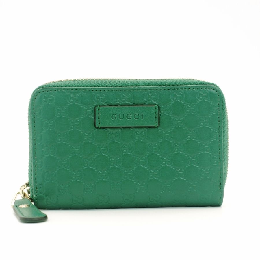 グッチ GUCCI コインケース グリーン シマ カードケース 緑 レザー き 7-6-324